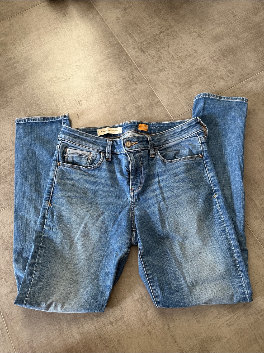 Pilcro and the Letterpress Medium Blue Straight-Leg Jeans